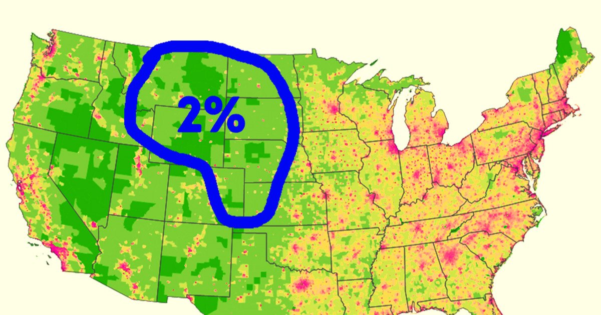 Miért nem él szinte senki az Egyesült Államok közepén?